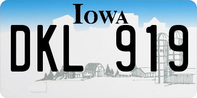 IA license plate DKL919