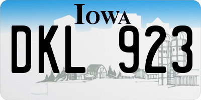 IA license plate DKL923
