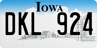 IA license plate DKL924