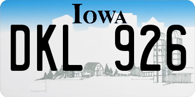 IA license plate DKL926