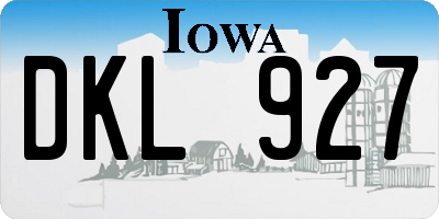 IA license plate DKL927