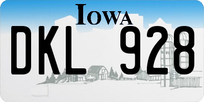 IA license plate DKL928