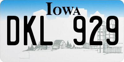 IA license plate DKL929
