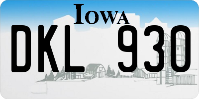 IA license plate DKL930
