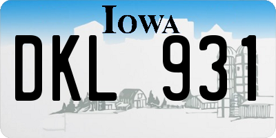 IA license plate DKL931
