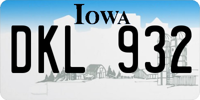IA license plate DKL932