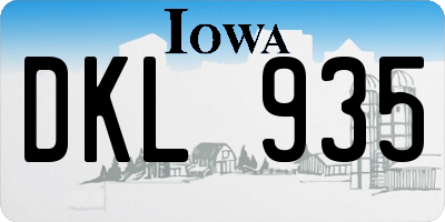 IA license plate DKL935