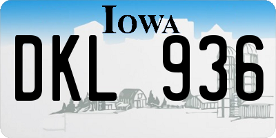 IA license plate DKL936
