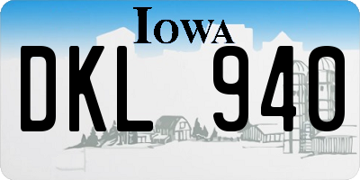 IA license plate DKL940