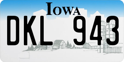 IA license plate DKL943
