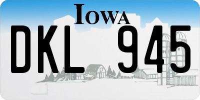 IA license plate DKL945