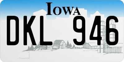 IA license plate DKL946
