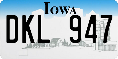 IA license plate DKL947