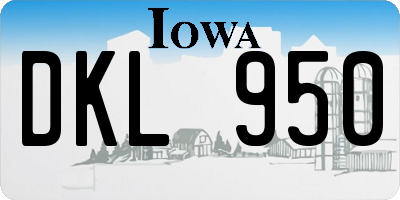 IA license plate DKL950