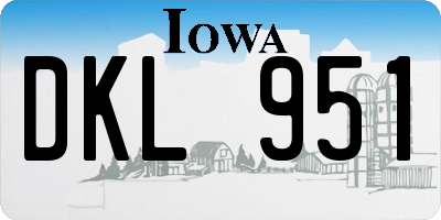 IA license plate DKL951