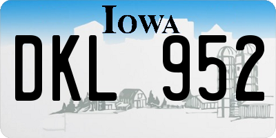 IA license plate DKL952