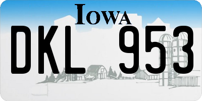 IA license plate DKL953