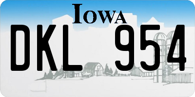 IA license plate DKL954