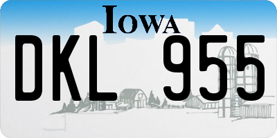 IA license plate DKL955