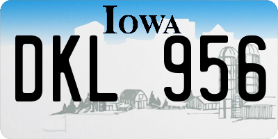 IA license plate DKL956