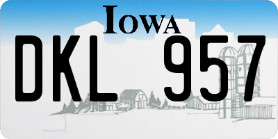 IA license plate DKL957