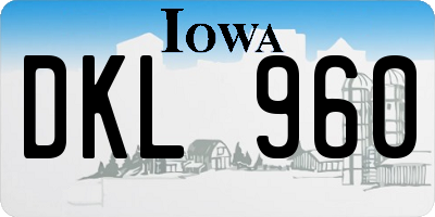 IA license plate DKL960