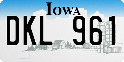 IA license plate DKL961