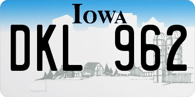 IA license plate DKL962