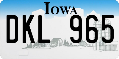 IA license plate DKL965