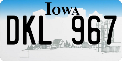 IA license plate DKL967