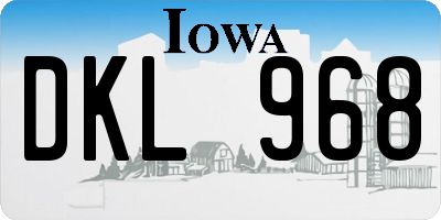 IA license plate DKL968