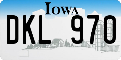 IA license plate DKL970