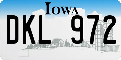 IA license plate DKL972