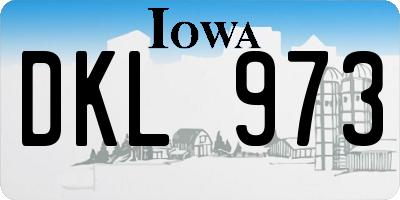 IA license plate DKL973