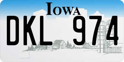 IA license plate DKL974
