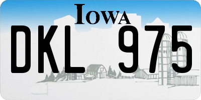 IA license plate DKL975