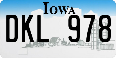 IA license plate DKL978