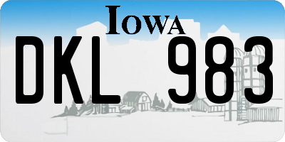 IA license plate DKL983