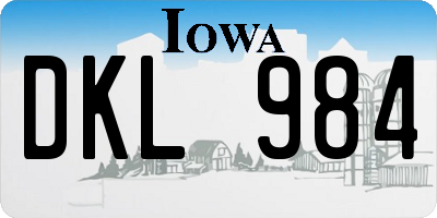 IA license plate DKL984