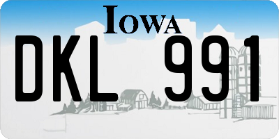 IA license plate DKL991