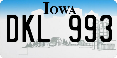 IA license plate DKL993