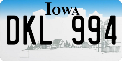 IA license plate DKL994