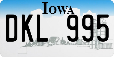 IA license plate DKL995
