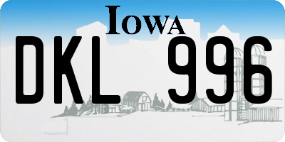 IA license plate DKL996