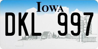IA license plate DKL997