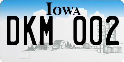 IA license plate DKM002