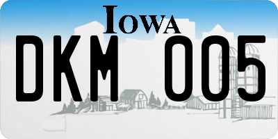 IA license plate DKM005