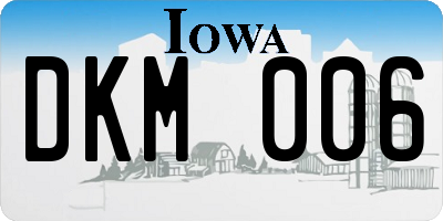 IA license plate DKM006