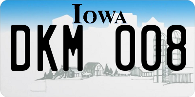 IA license plate DKM008