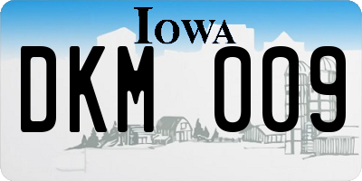 IA license plate DKM009